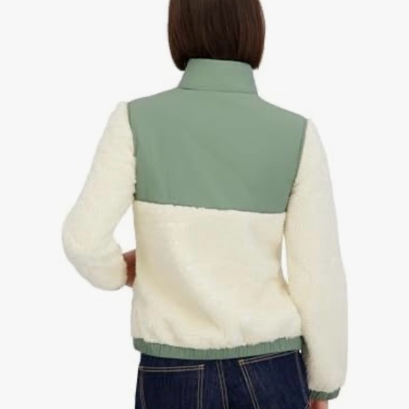 Billabong Sage Green and Cream Teddy Jacket - Picture 2 of 7